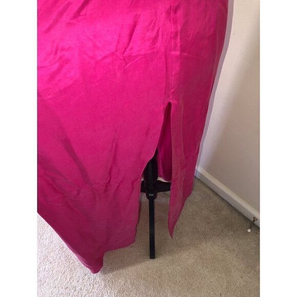 Moulinette Soeurs Chania Dress Size 6 Silk Berry Pink Grecian FLAWED NEW TAGS - Picture 7 of 11